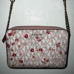 NWOT Michael Kors Pink Spring Flower Crossbody
